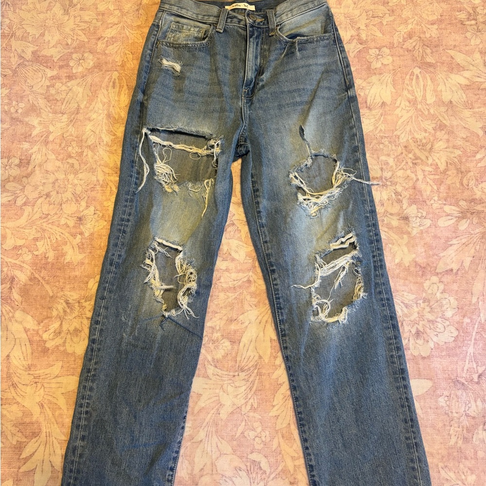 Women's Blue Straight Leg Jeans